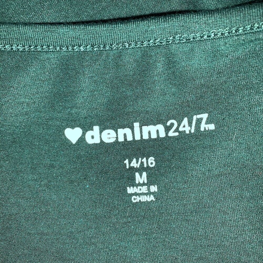 Denim 24/7 Women’s Green Peplum Top 3/4 Sleeves Size M - Picture 10 of 14